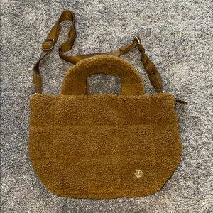 Lululemon Athletica Brown Tote Bag with Plush Texture